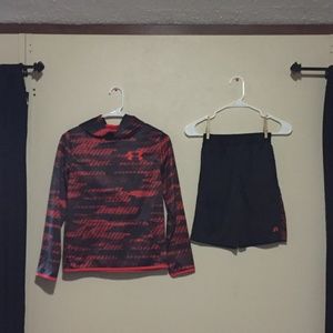 NWOT Youth Under Armour Sweatshirt and Shorts.